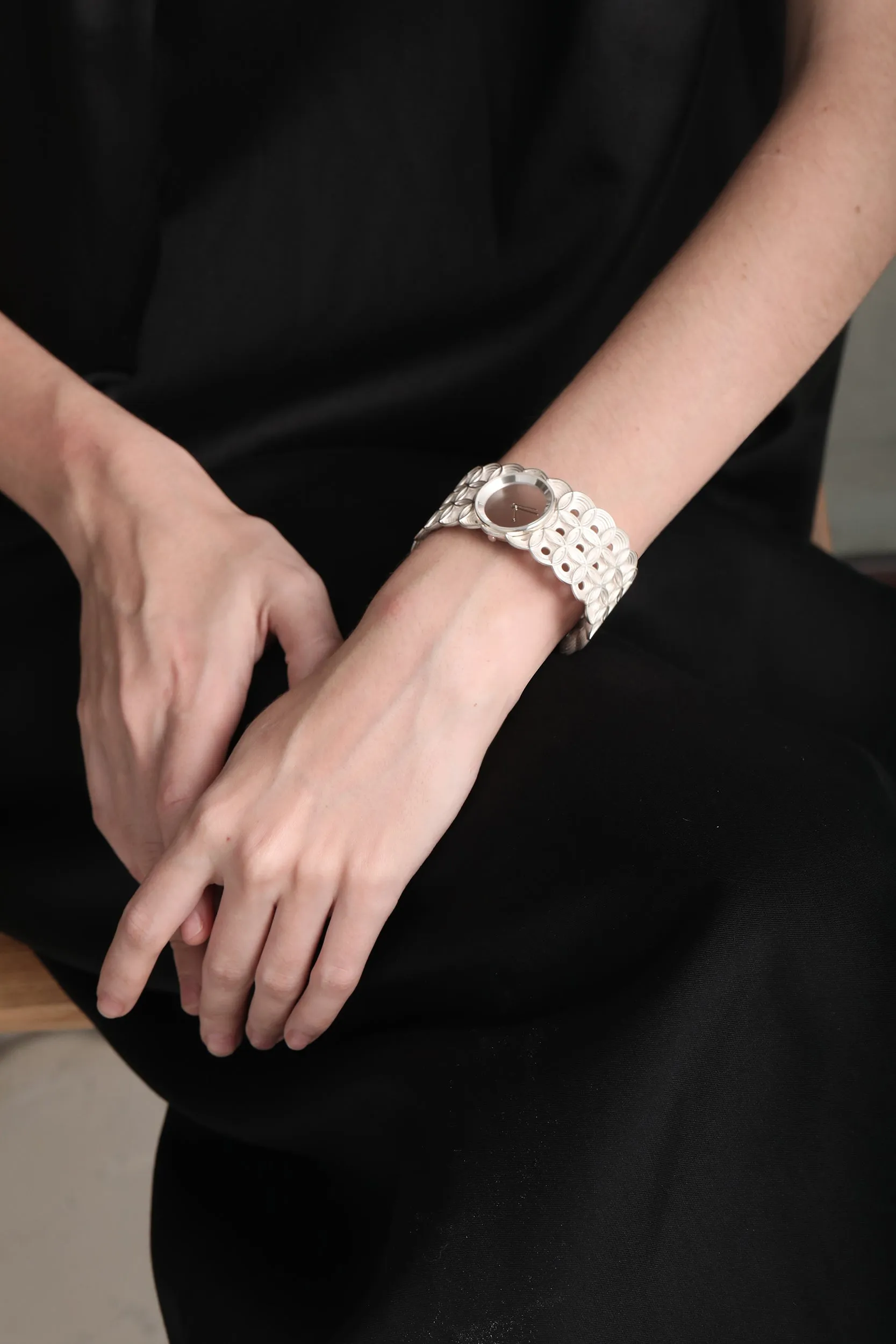 【 BaoQianFang】 Designer Copper Coin Wide Bracelet Watch