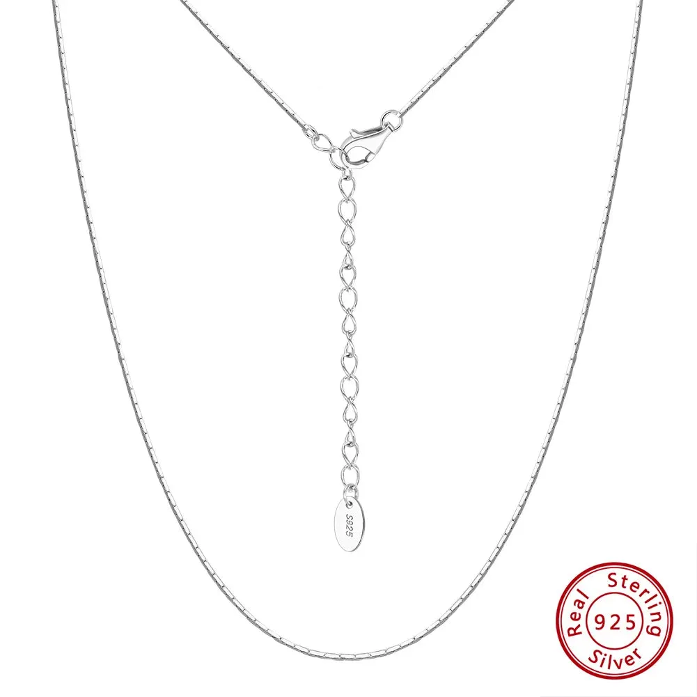 0.6MM  S925 Sterling Silver 4 Trendy Bamboo Chain Necklace for Women Men