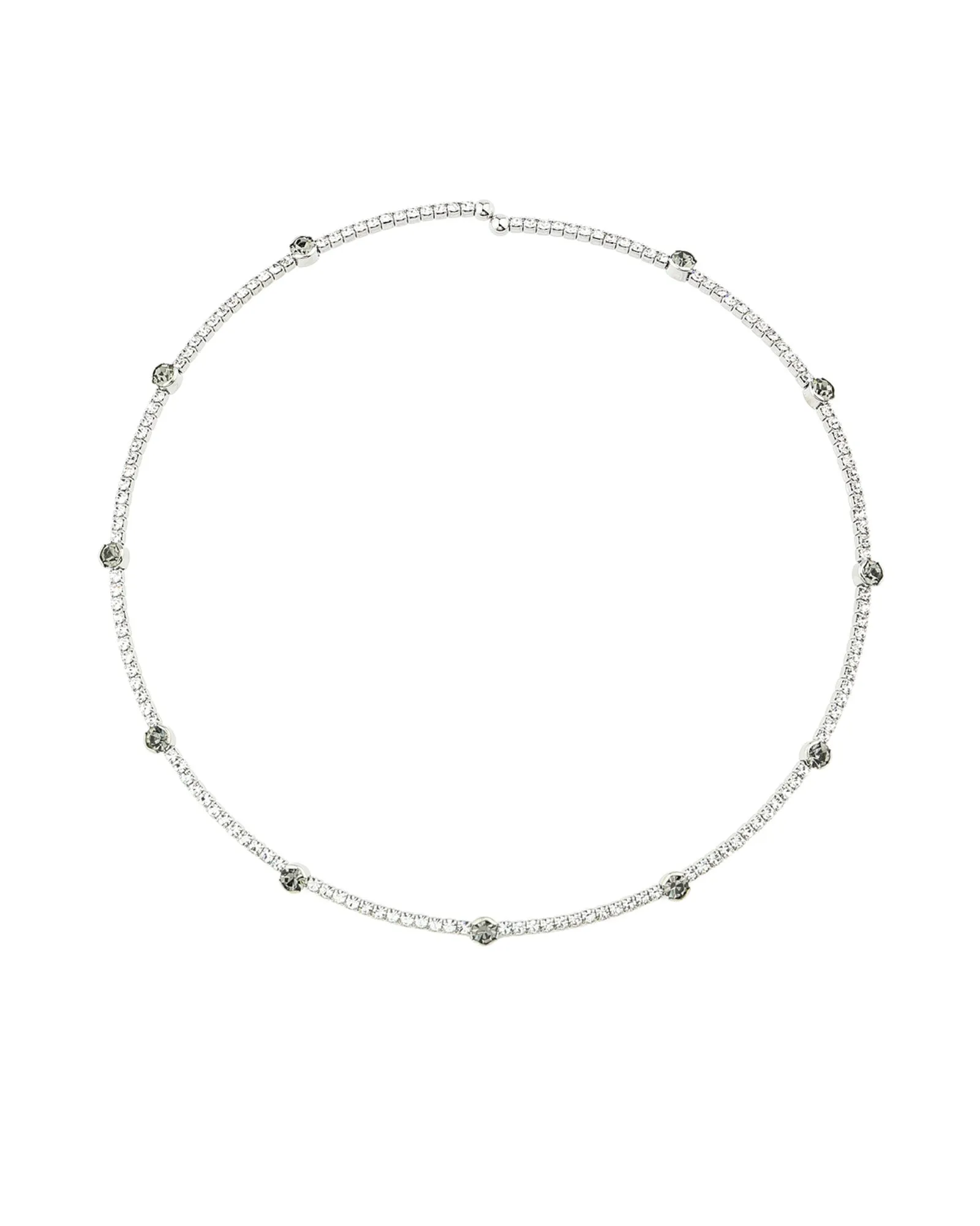 1 Row Crystal Bezel Necklace