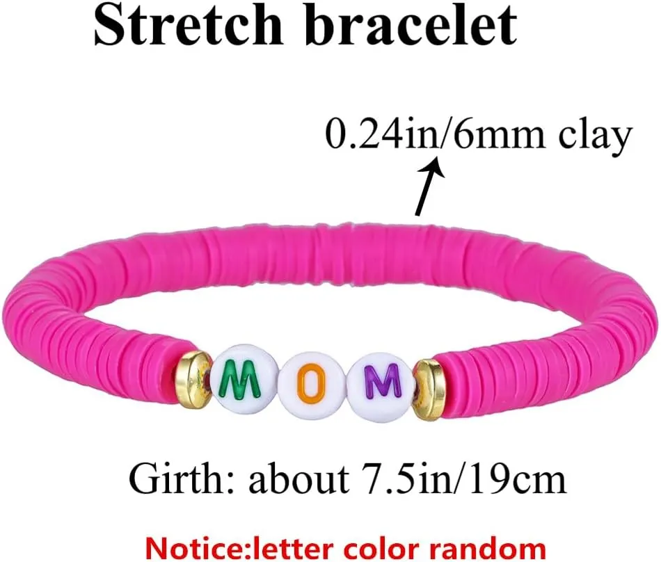 12pcs Friendship Bracelets Beaded Bracelets Heishi Bracelet Cute Bracelets Stack Vinyl Clay Disc Bead Surfer Stretch Summer Beach Bracelets For Women Preppy Bracelets