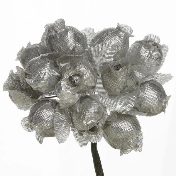 144 Artificial 3/4” All Silver Poly Rose Buds DIY Wedding Bouquet Flowers Craft Decoration