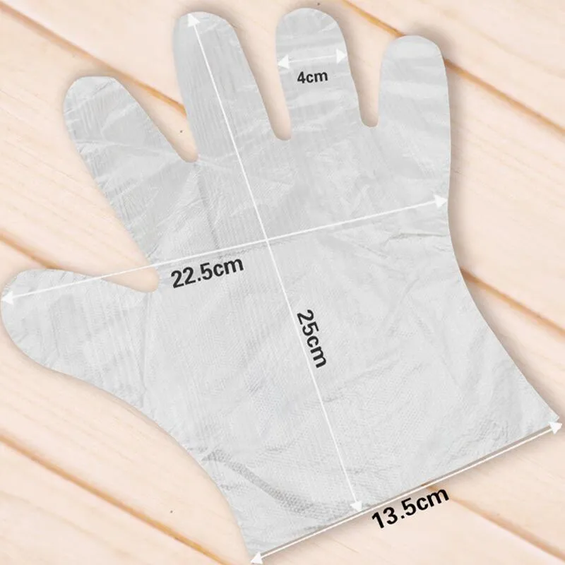 200pcs Disposable Food Safe Clear Plastic Gloves