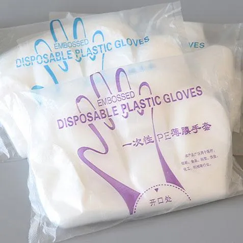 200pcs Disposable Food Safe Clear Plastic Gloves