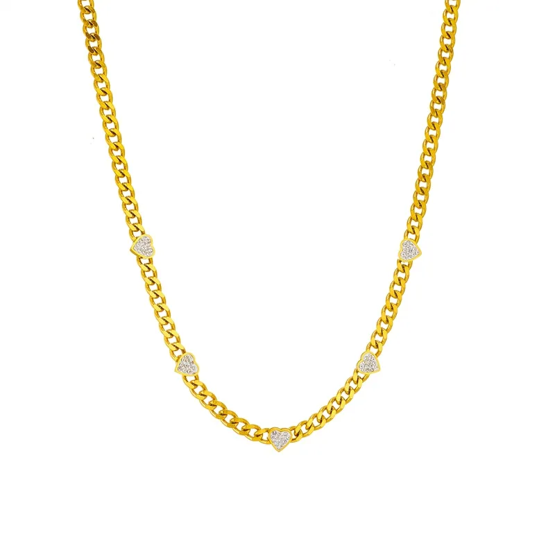 316L Stainless Steel Heart Love Choker Necklace For Women