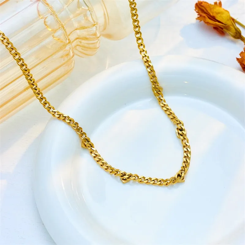 316L Stainless Steel Heart Love Choker Necklace For Women