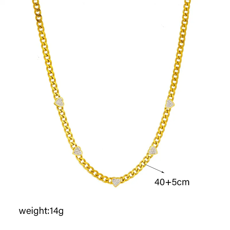 316L Stainless Steel Heart Love Choker Necklace For Women