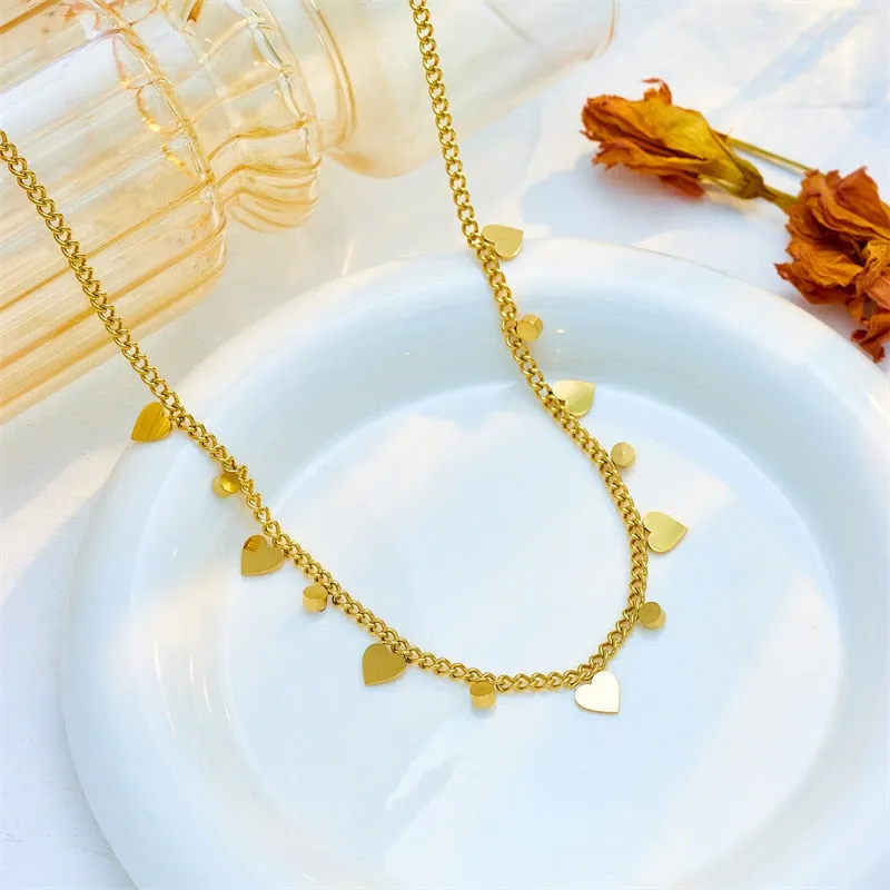 316L Stainless Steel LOVE Heart Zircon Pendant Necklace For Women