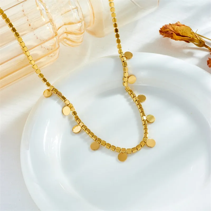 316L Stainless Steel Round Choker Necklace For Women