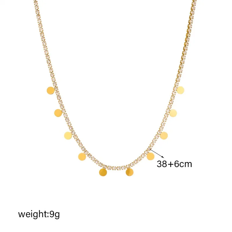 316L Stainless Steel Round Choker Necklace For Women