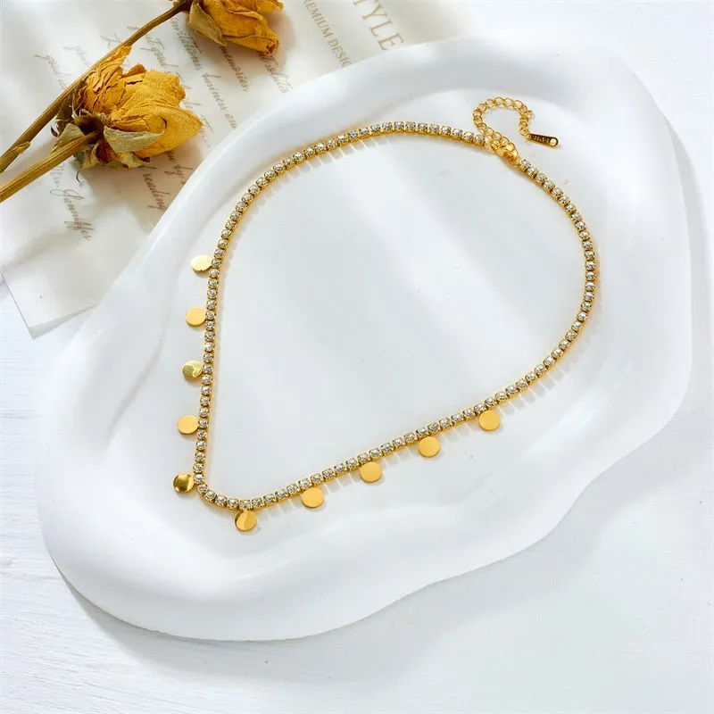 316L Stainless Steel Round Choker Necklace For Women