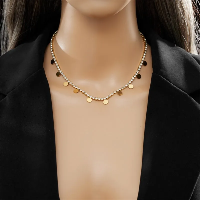 316L Stainless Steel Round Choker Necklace For Women
