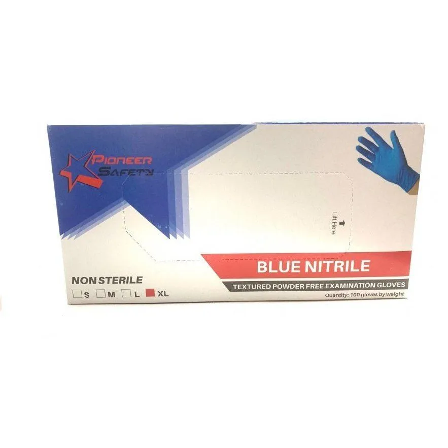 50mm 2.5'' Blue powder free examination nitrile gloves 100pairs