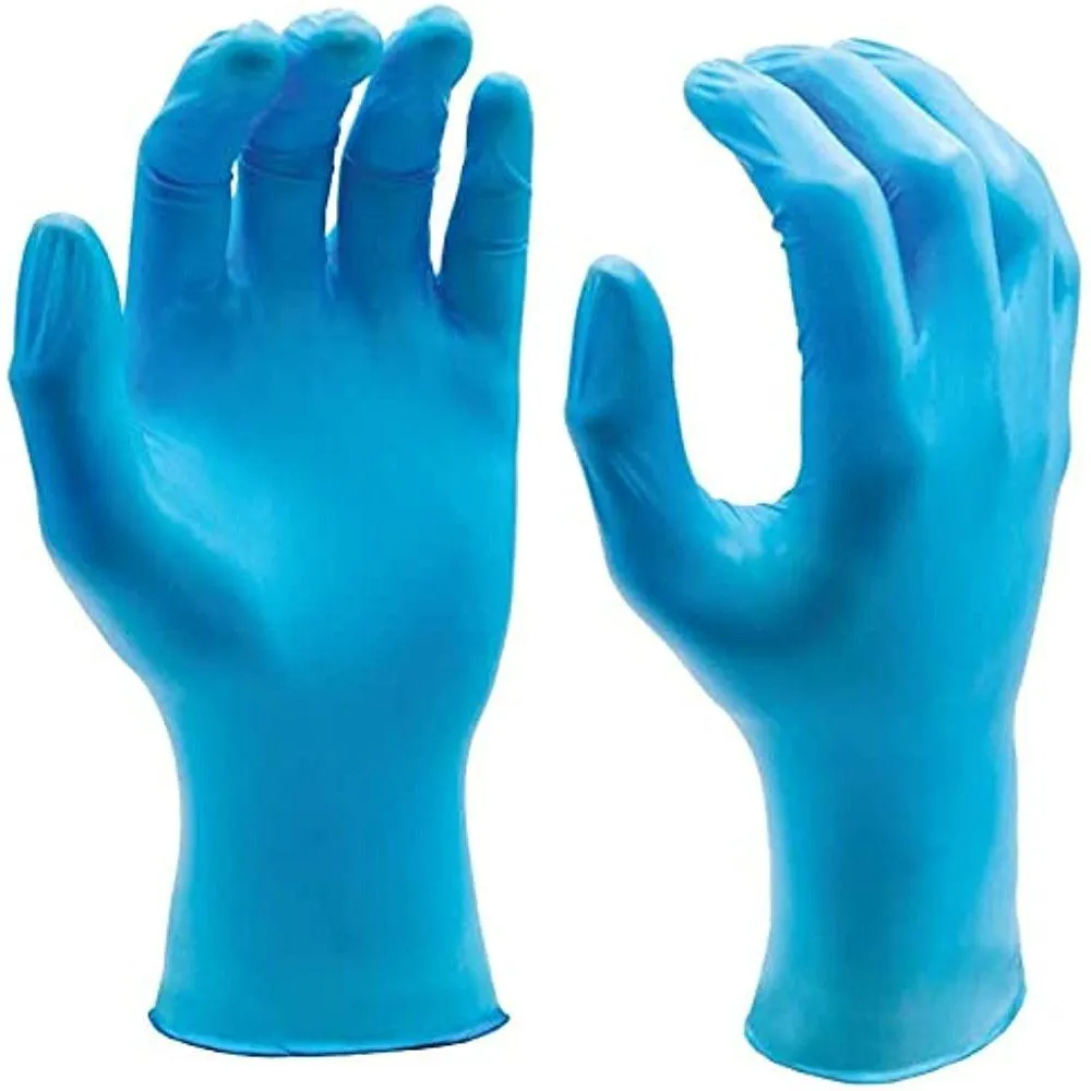 50mm 2.5'' Blue powder free examination nitrile gloves 100pairs