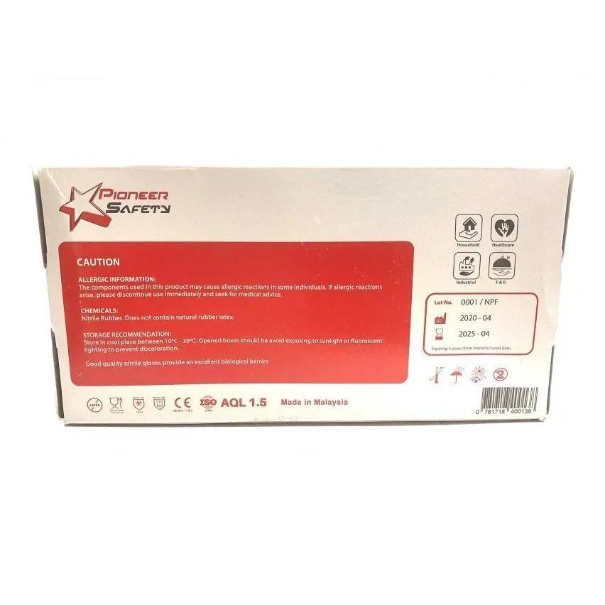 50mm 2.5'' Blue powder free examination nitrile gloves 100pairs