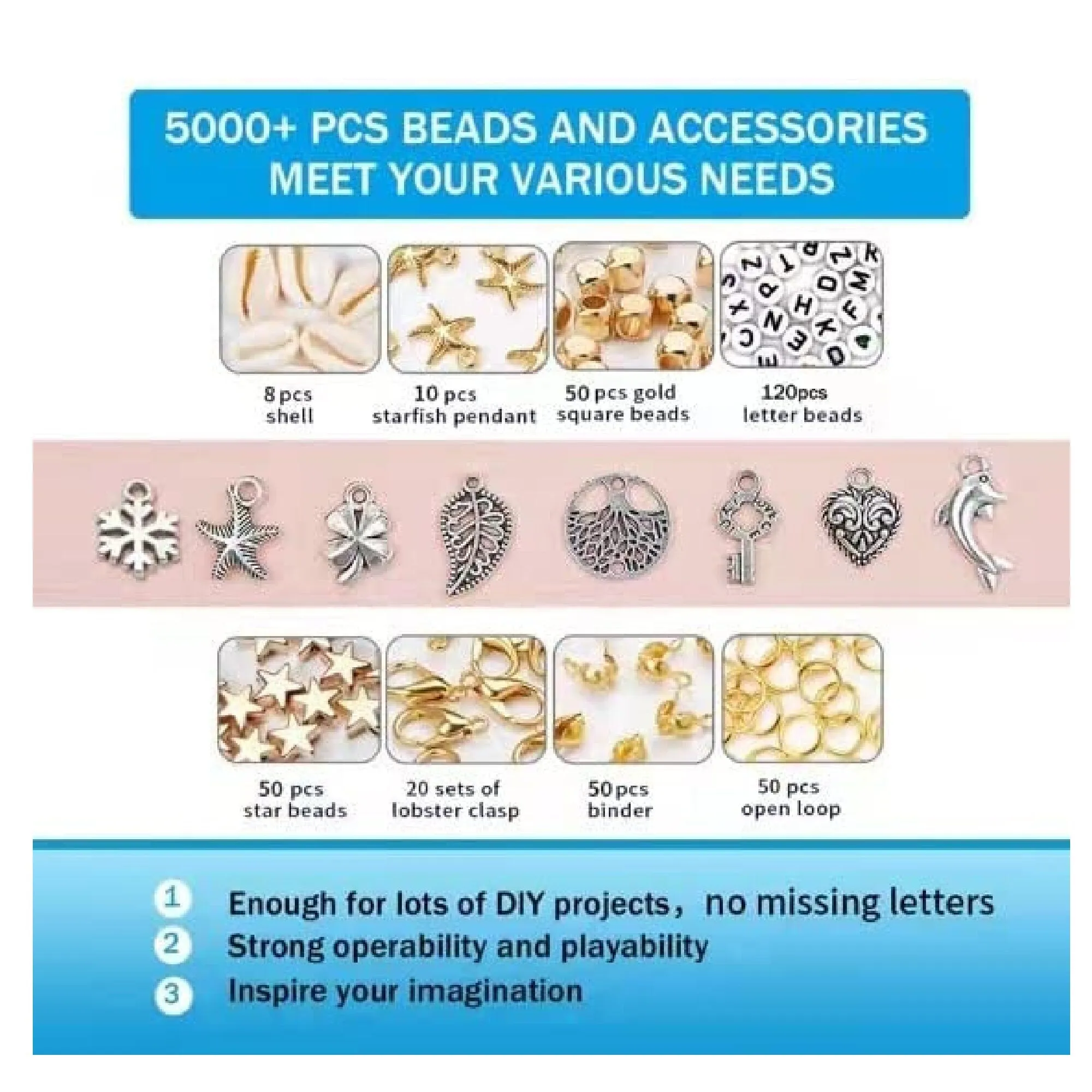 5,100 Heishi Clay Beads |  Flat Round Polymer Clay Beads Jewelry Making Kit for Bracelets Necklaces Earrings