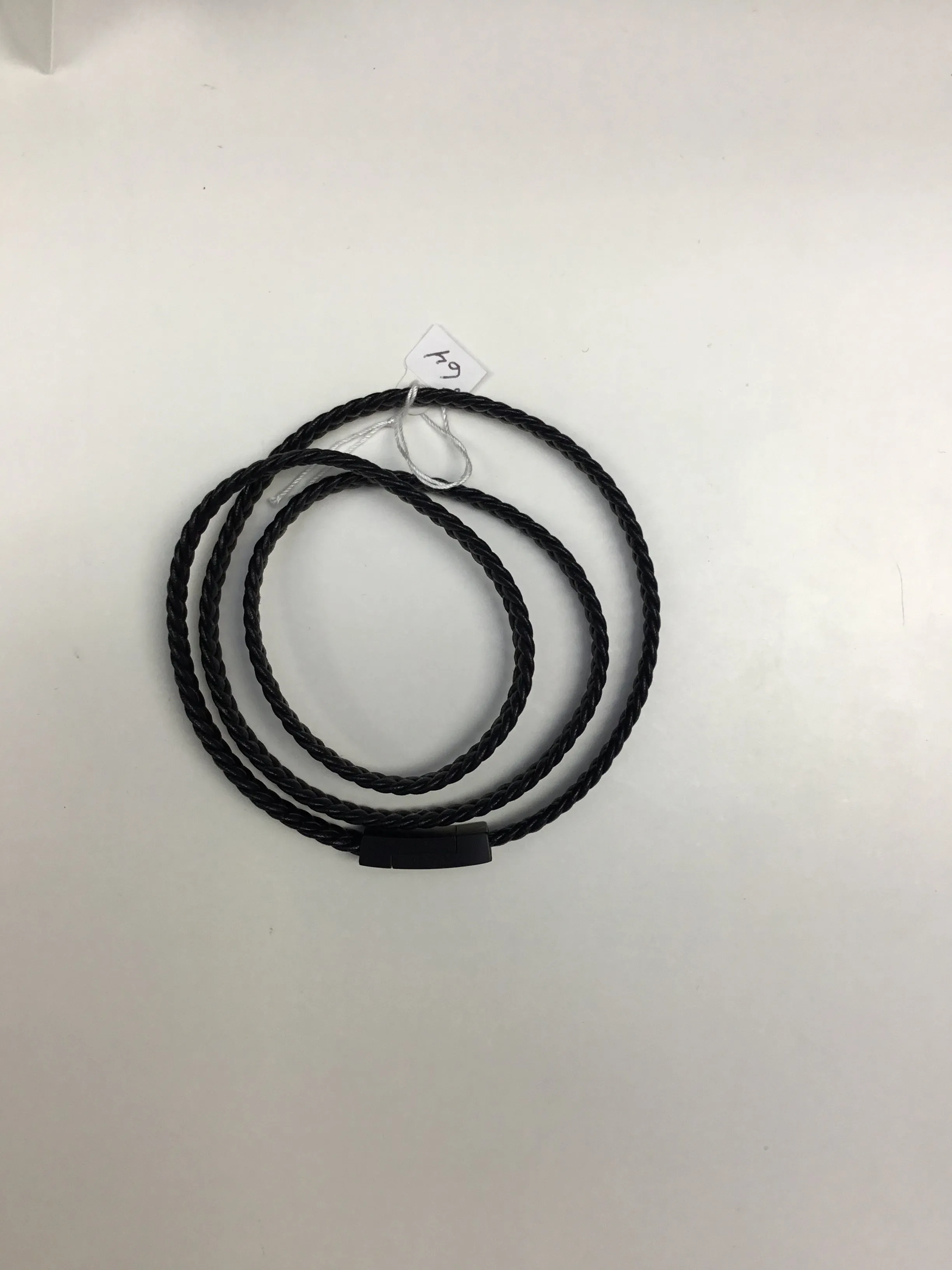 Accentrix Mens Black Braided Leather Wrap Bracelet