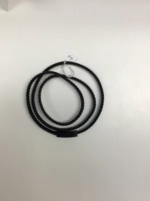 Accentrix Mens Black Braided Leather Wrap Bracelet