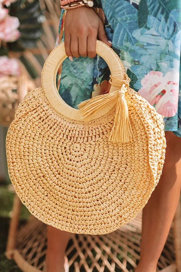 Amalfi Adventure Woven Tote in Yellow