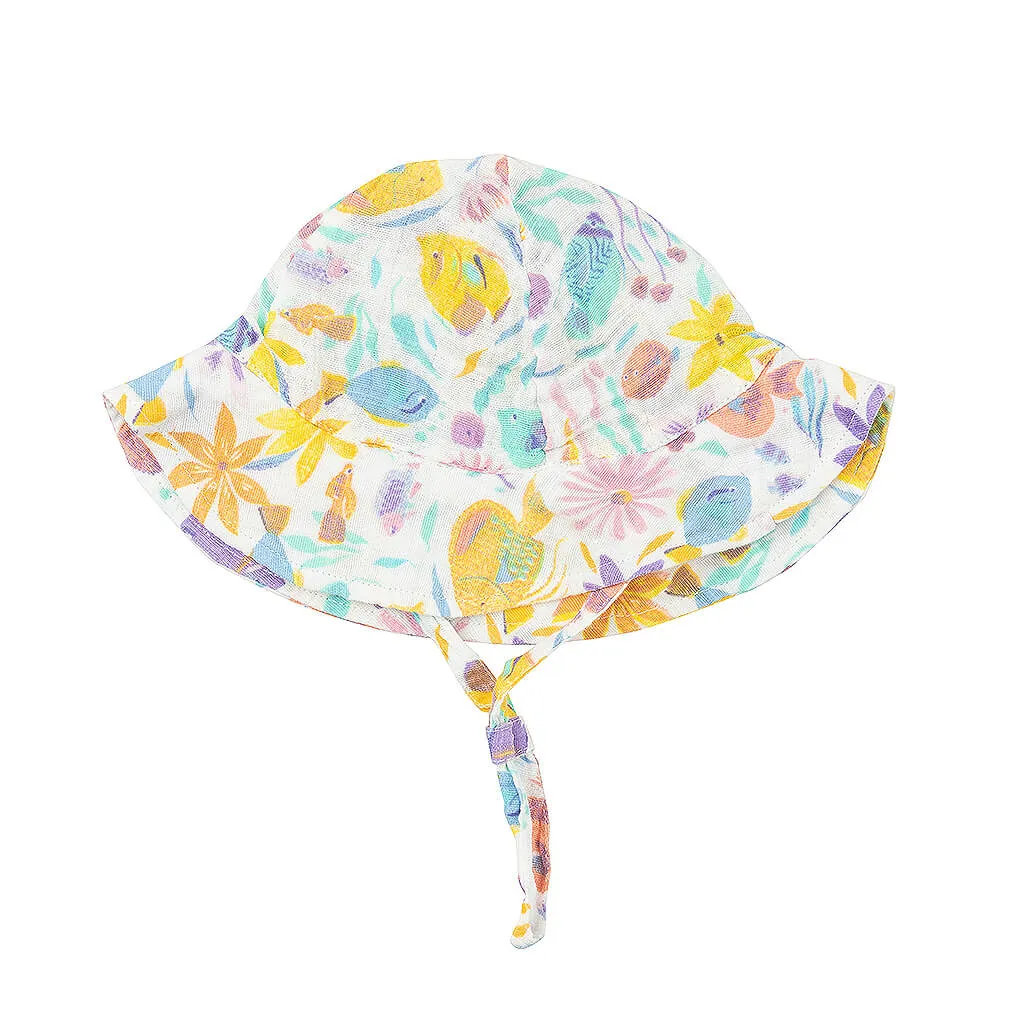 Angel Dear Sun Hat Tropical Fish Floral
