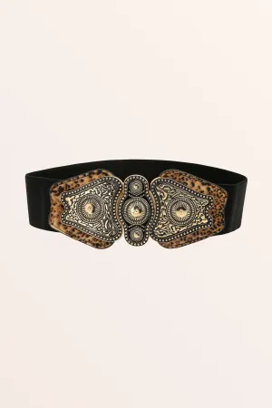 Antique Buckle Belt - Leopard