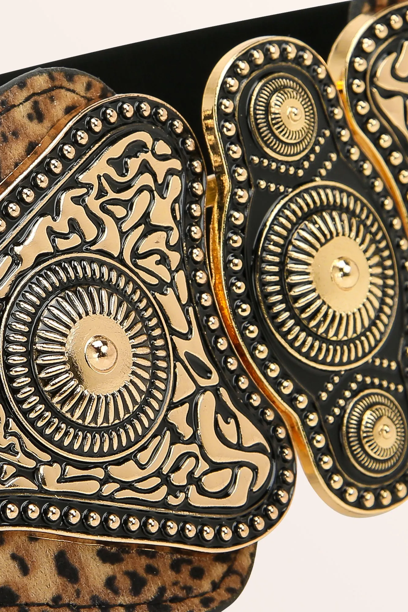 Antique Buckle Belt - Leopard