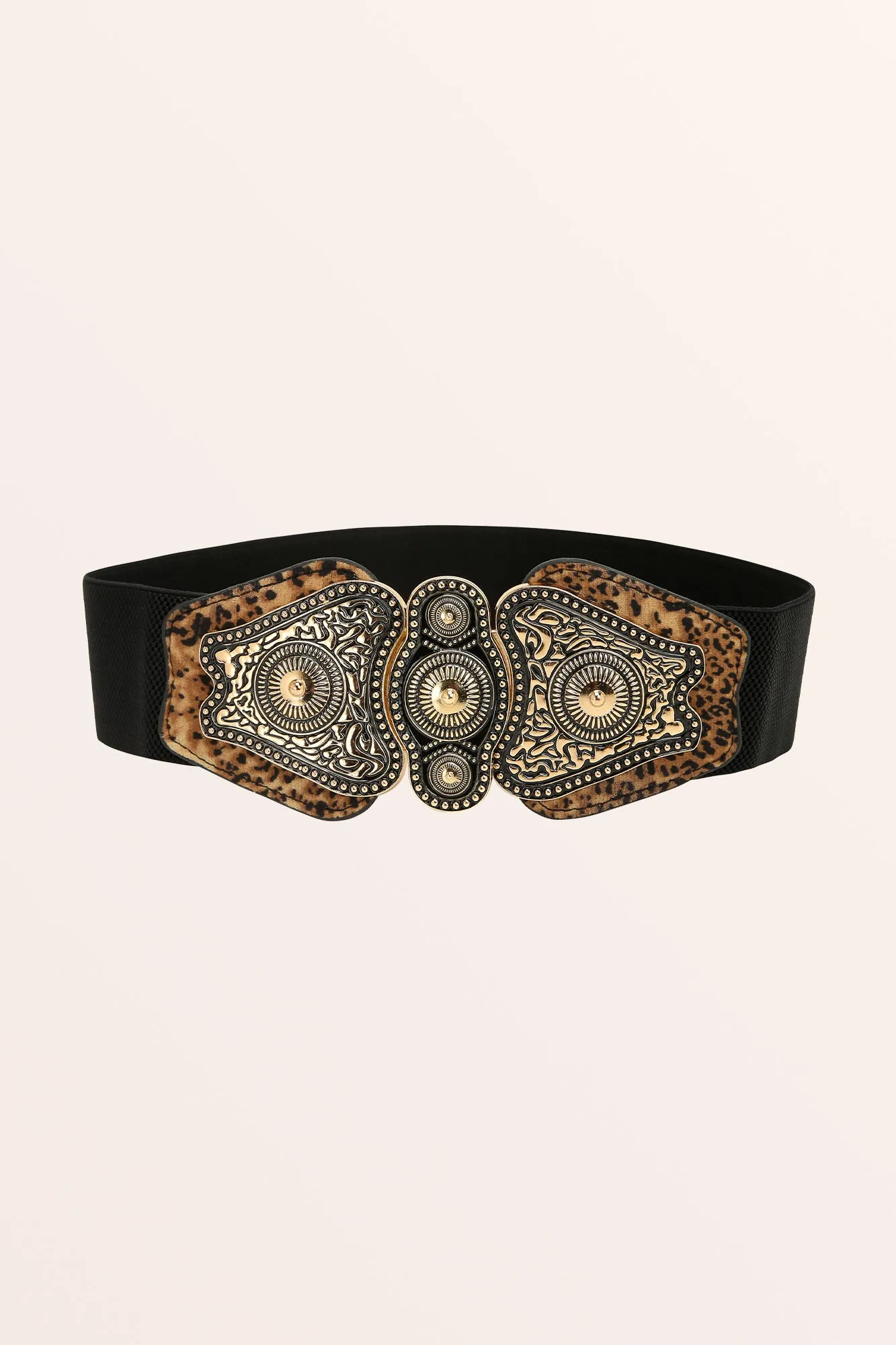 Antique Buckle Belt - Leopard