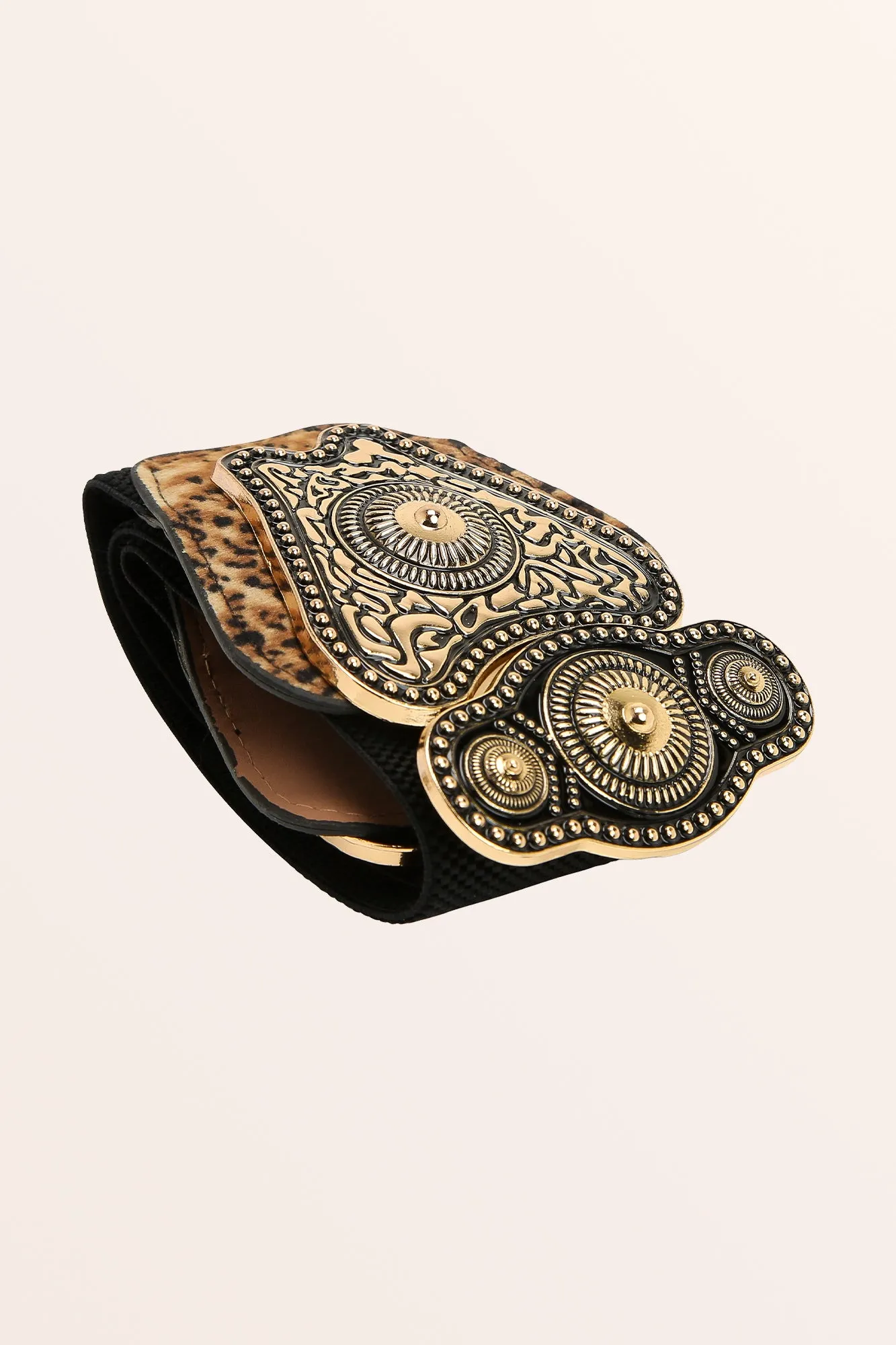 Antique Buckle Belt - Leopard