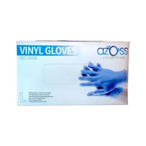 Azoss Disposables Vinyl Gloves Blue - Large