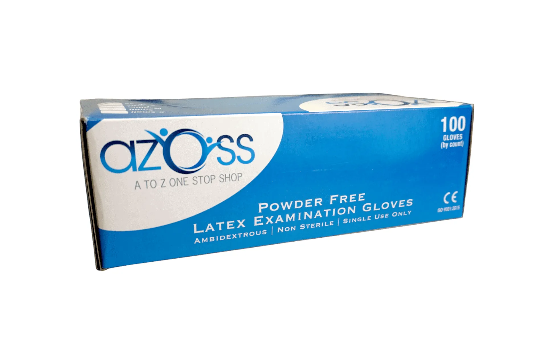 AZOSS | Latex Disposable Gloves, Natural, 100Pcs - Large