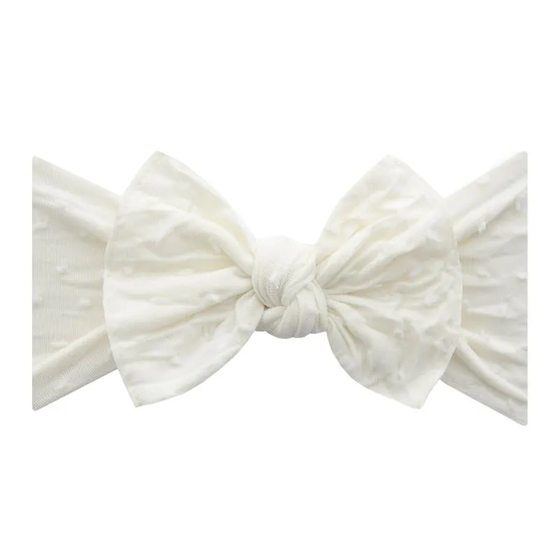 Baby Bling Bows - Shabby Knot - Ivory Dot