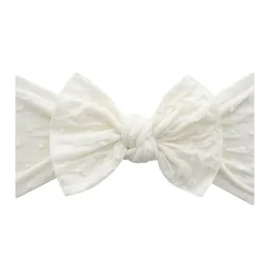Baby Bling Bows - Shabby Knot - Ivory Dot