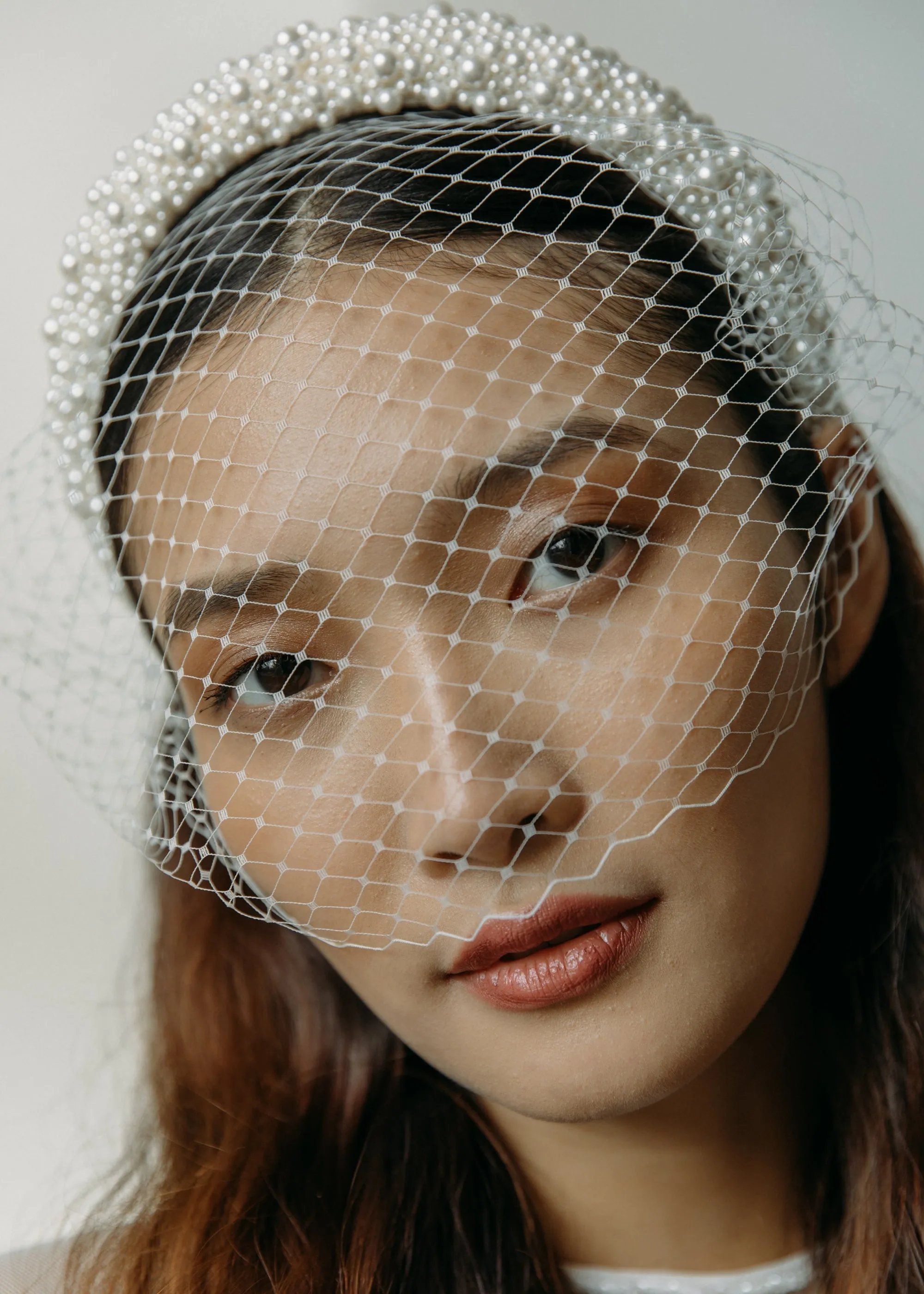 Bailey Voilette Headband -- Pearl