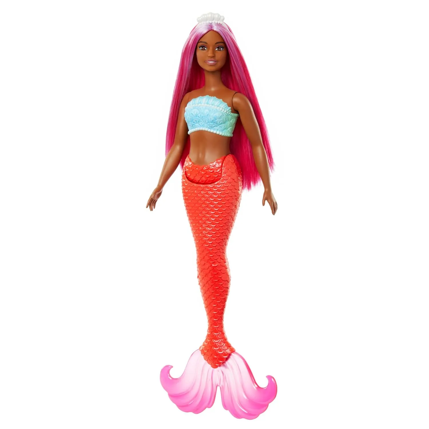 Barbie Mermaid Doll 2 with Fantasy Hair and Headband Accessories, Mermaid Toys with Shell-Inspired Bodices and Colorful Tails
