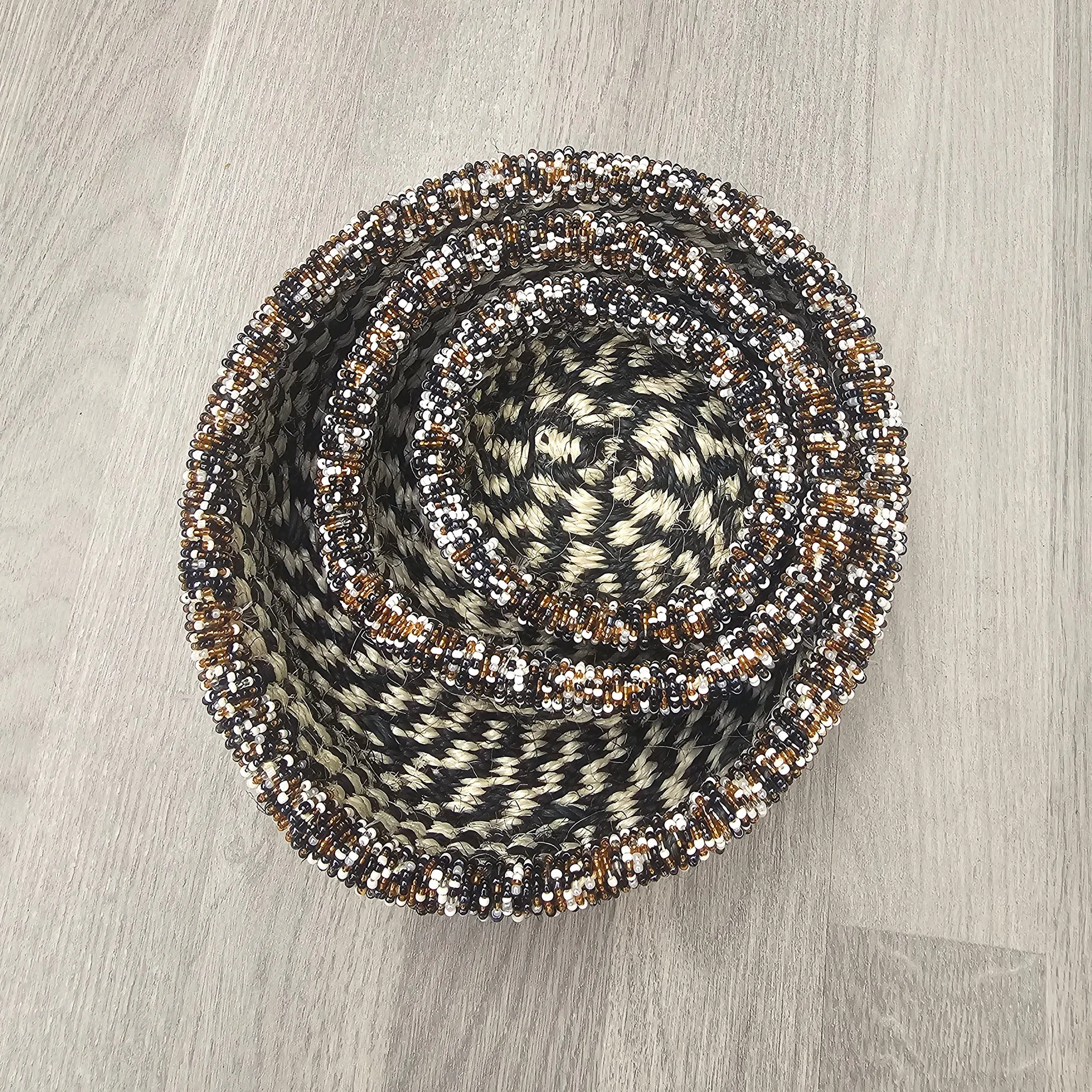 Beaded Kiondo Baskets  Sisal Basket Set of 3 - Kalere