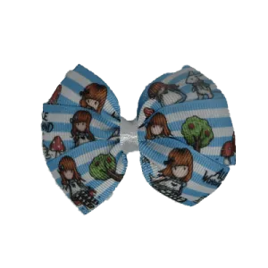 Bella Hair Bow - Alice in Wonderland Striped - 7cm