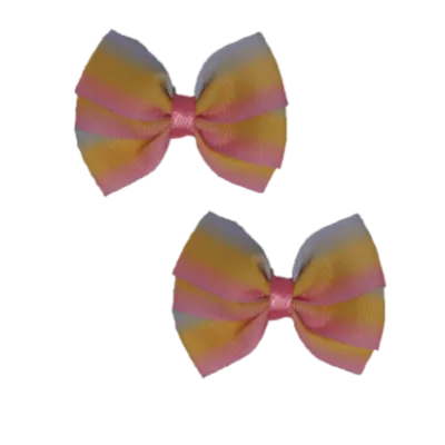 Bella Hair Bow - Bright Stripes