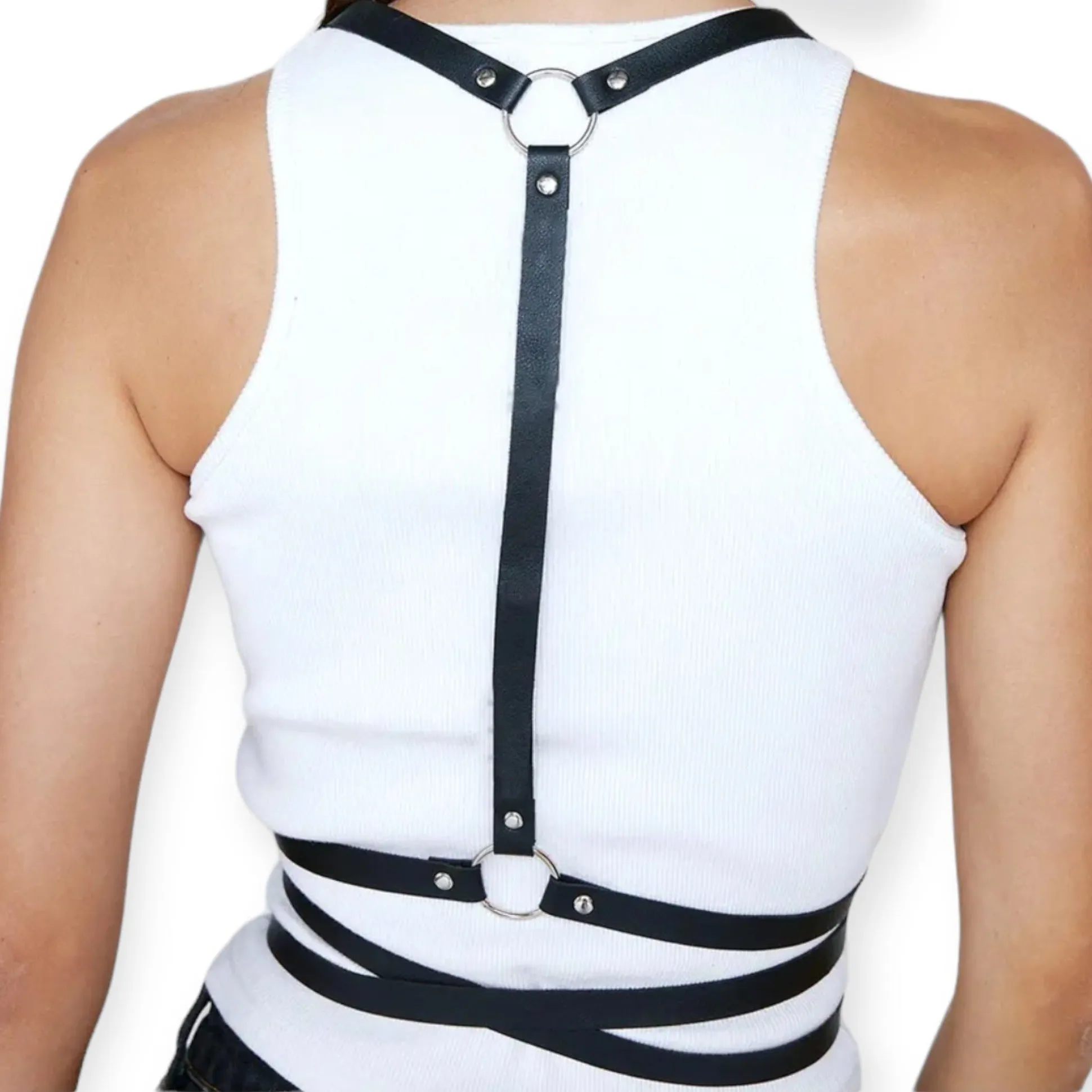 Black Body Harness Multi Waist Wrap Belt