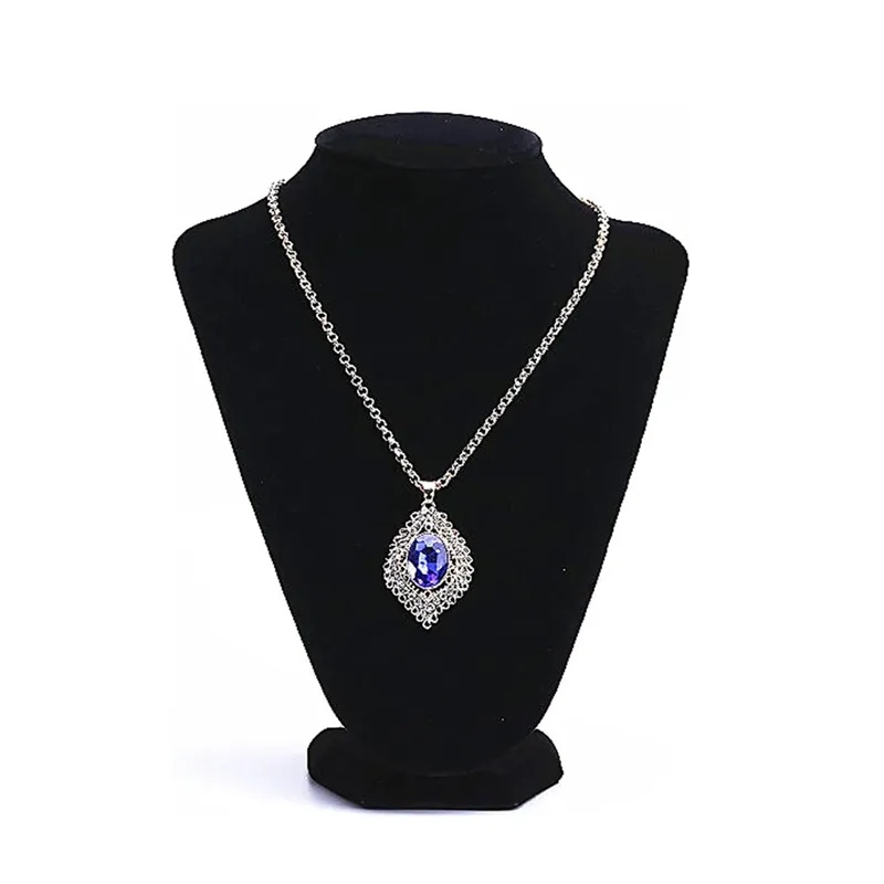 Black Velvet Necklace Pendant Mannequin Neck Stand
