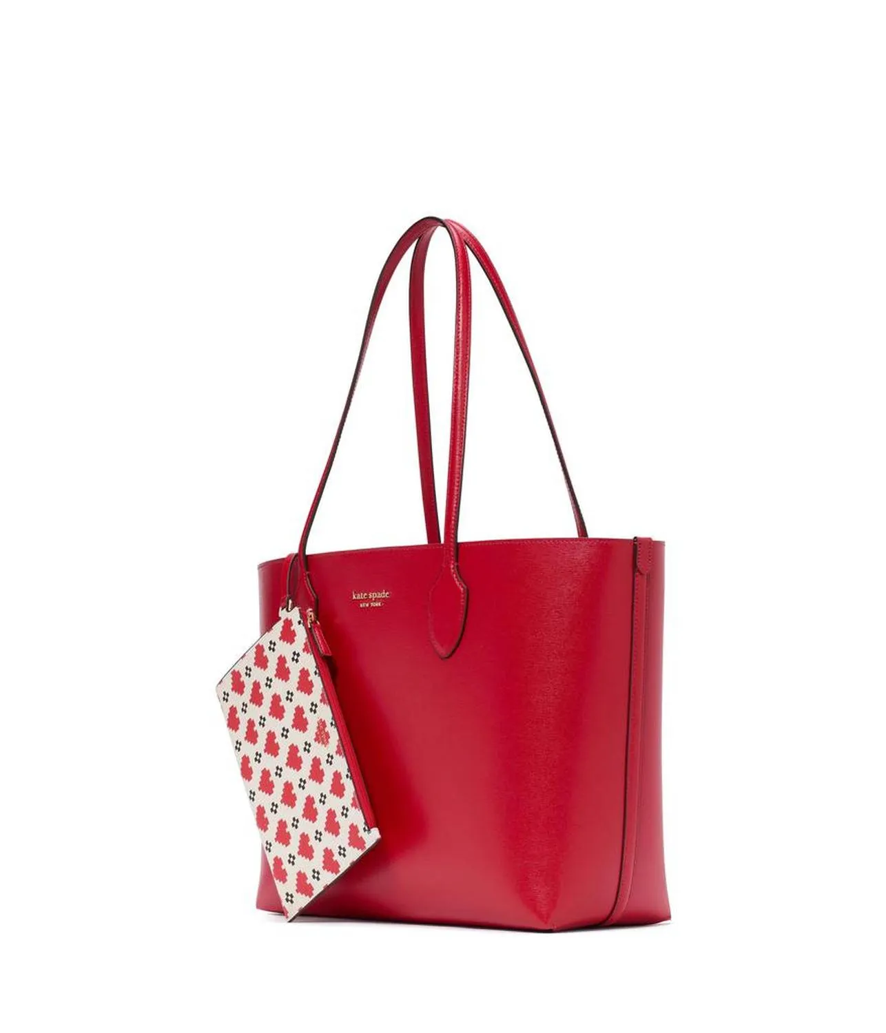 Bleecker Pixelated Hearts Pop Print Crossgrain Leather Large Tote