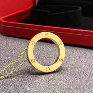 Boho Long Chain Necklace Circle Hollow Metal Stick Pendant Necklaces For Women Fashion Neck Jewelry - X4368440