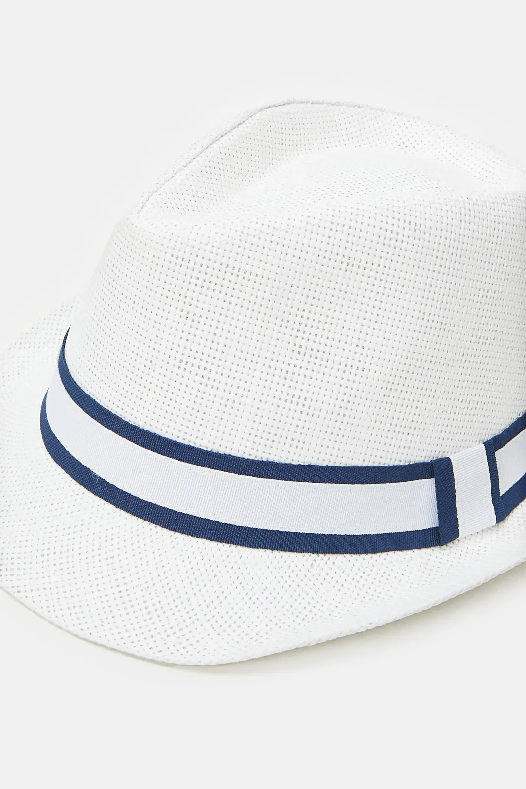Boys White Fedora Hats With Band