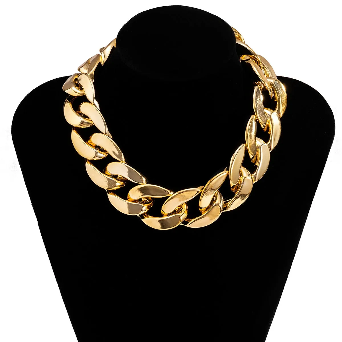 CCB Material Exaggerated Big Choker Necklace Collar for Women Hiphop Chunky Chain Necklace