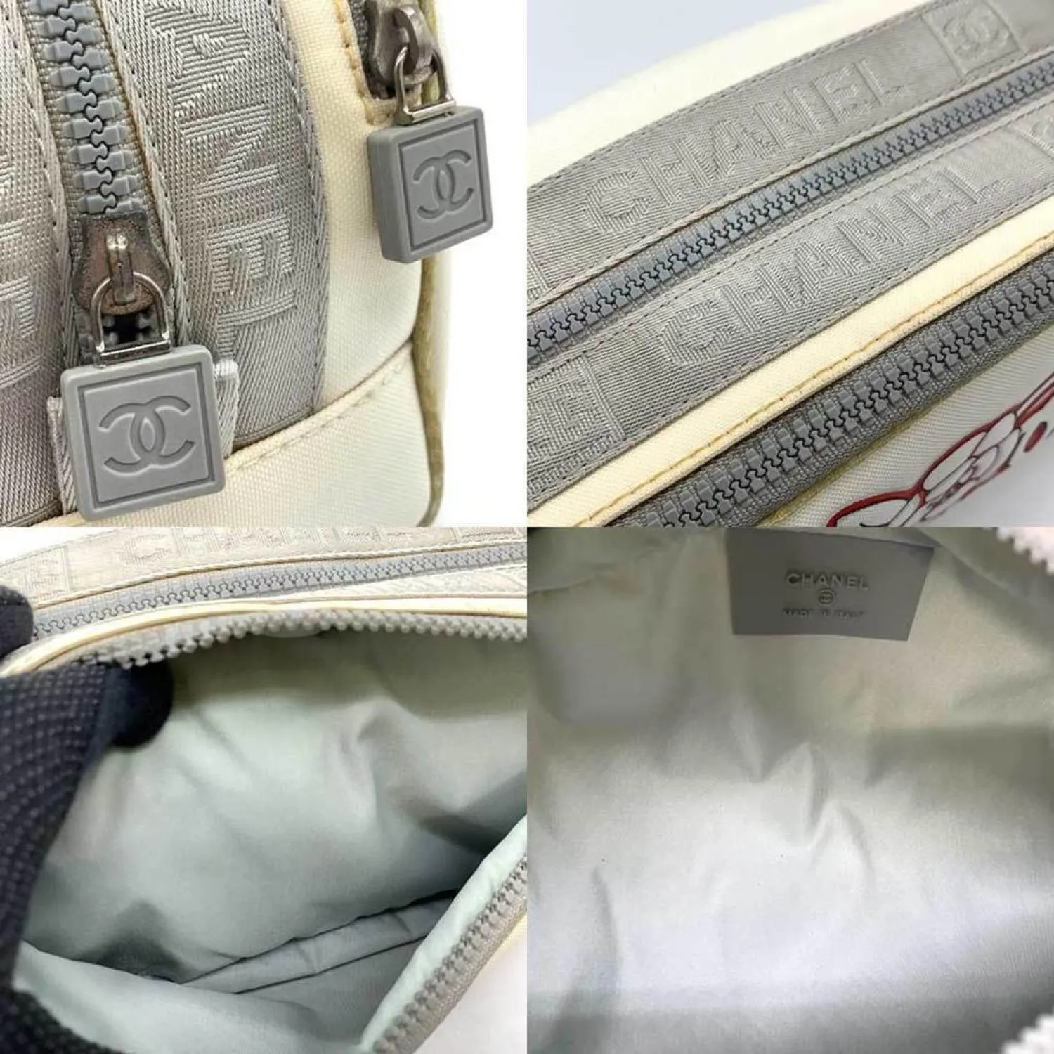Chanel Camellia  Canvas Clutch Bag (Pre-Owned)