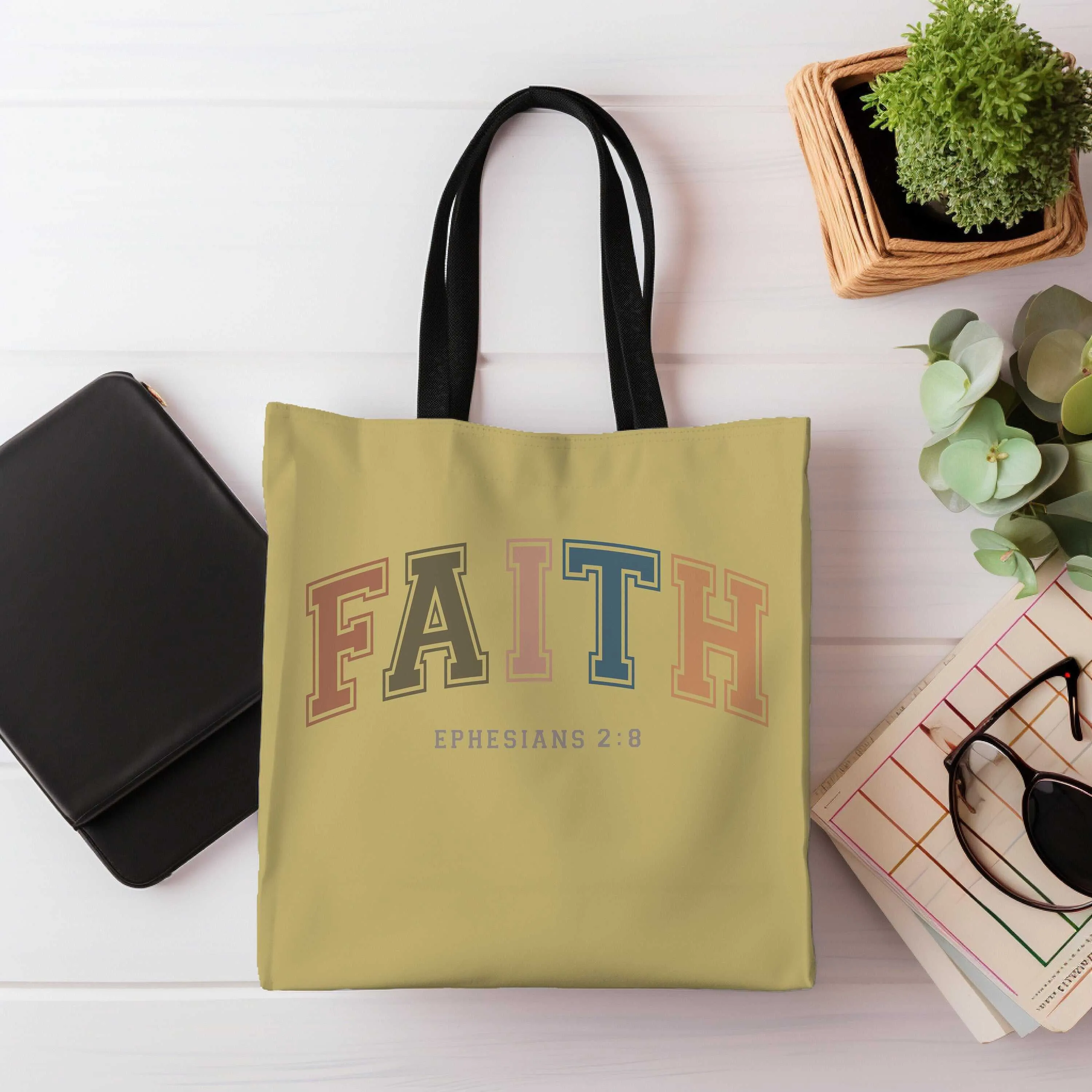 Christian Canvas Tote Bag Baptism Gift