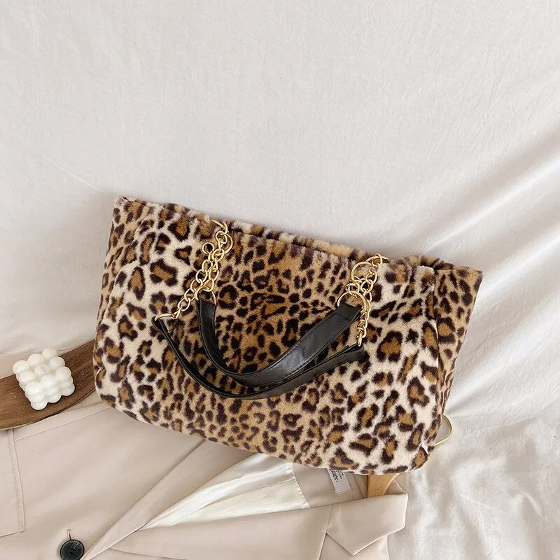 Christmas Gift High Capacity Soft Fake Fur Crossbody Bags For Women 2021 Winter Large Shoulder Handbags And Purses Female Totes Lady Hand Bag