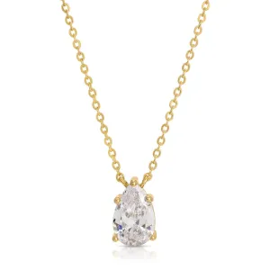 COUNTRY CLUB PEAR SHAPE SOLITAIRE NECKLACE - JOY DRAVECKY