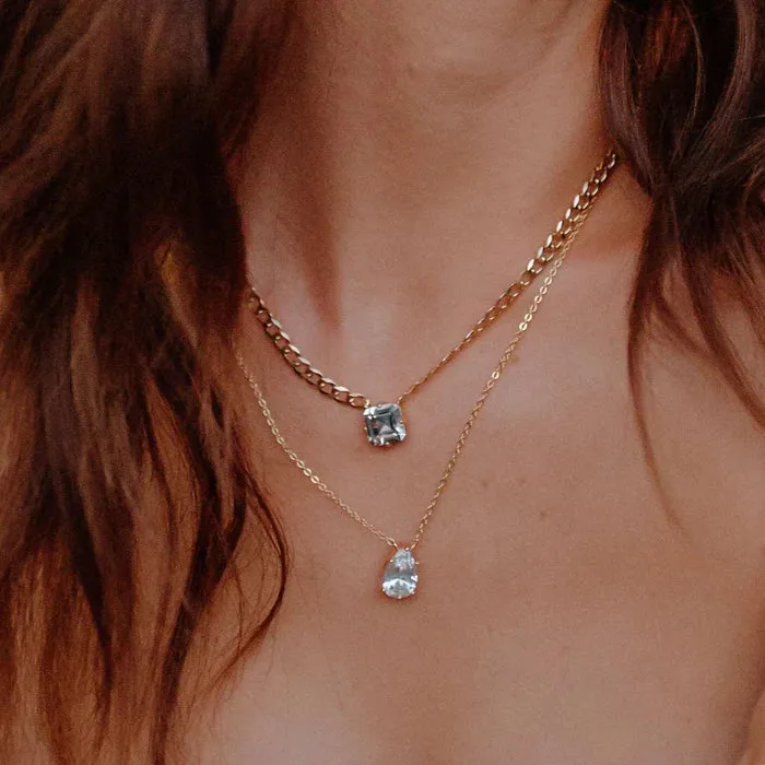 COUNTRY CLUB PEAR SHAPE SOLITAIRE NECKLACE - JOY DRAVECKY