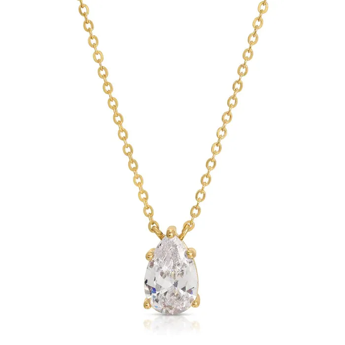 COUNTRY CLUB PEAR SHAPE SOLITAIRE NECKLACE - JOY DRAVECKY