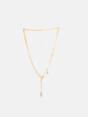 Diamonds With Gold Chain Combo