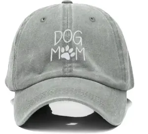 'Dog Mum' Embroidered Adult Hat - Grey